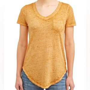 No Boundaries mustard yellow pocket tee